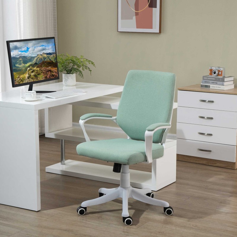 Silla Escritorio Giratoria Basculante con Reposabrazos | Lino Transpirable
