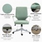 Silla Escritorio Giratoria Basculante con Reposabrazos | Lino Transpirable