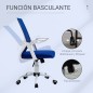 Silla Escritorio Ergonómica Giratoria con Reposabrazos Abatible y Lumbar