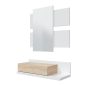 Mueble Recibidor Colgante con Cajón y Espejo Blanco y Roble | 75 cm