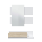 Mueble Recibidor Colgante con Cajón y Espejo Blanco y Roble | 75 cm