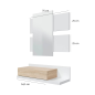 Mueble Recibidor Colgante con Cajón y Espejo Blanco y Roble | 75 cm