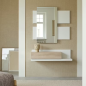 Mueble Recibidor Colgante con Cajón y Espejo Blanco y Roble | 75 cm