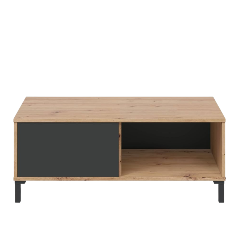 Mesa de Centro Brooklyn Nórdico Industrial | Roble Canadian 100x50 cm