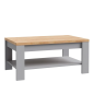 Mesa de Centro Bohol Gris y Efecto Roble con Estante Inferior | 100x60x46 cm