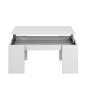 Mesa de Centro Elevable Blanco Brillo Tablero 30 mm | 100x50 cm