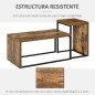 Juego 2 Mesas Nido Centro Industrial Metal y MDF | Grande 90x48 cm + Pequeña 59x42 cm