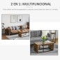 Juego 2 Mesas Nido Centro Industrial Metal y MDF | Grande 90x48 cm + Pequeña 59x42 cm