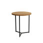 Mesa Auxiliar Redonda Austral Roble Natural y Metal Negro | Ø45 x 50 cm