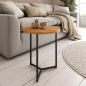 Mesa Auxiliar Redonda Austral Roble Natural y Metal Negro | Ø45 x 50 cm