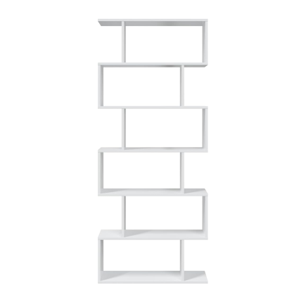 Estantería Athena Alta Zig-Zag Blanco Brillo | 80x192x25 cm