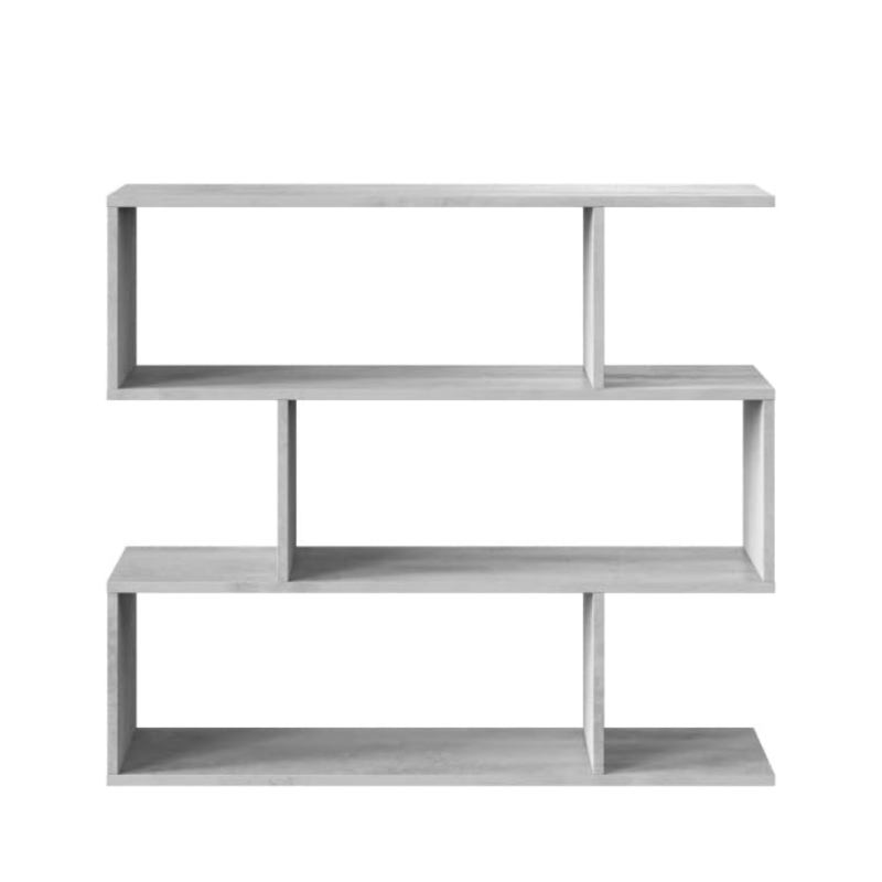 Estantería Athena Baja Zig-Zag Gris Cemento 3 Niveles | 110x97x24 cm