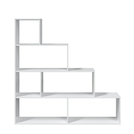Estantería Klum Escalonada 6 Huecos Blanco Brillo | 145x145x29 cm