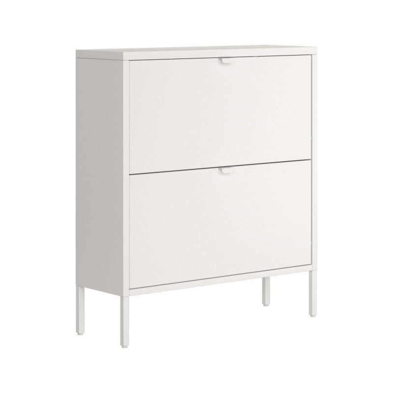 Zapatero Titania Metálico 2 Puertas | Negro o Crema | 80x26x90 cm