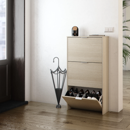 Zapatero 60 cm Roble 3 Puertas 16 Pares