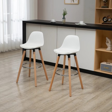 Juego de 2 Taburetes Altos de Cocina 69 cm Tapizado