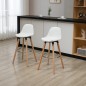 Juego de 2 Taburetes Altos de Cocina 69 cm Tapizado