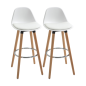 Juego de 2 Taburetes Altos de Cocina 69 cm Tapizado