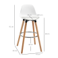 Juego de 2 Taburetes Altos de Cocina 69 cm Tapizado