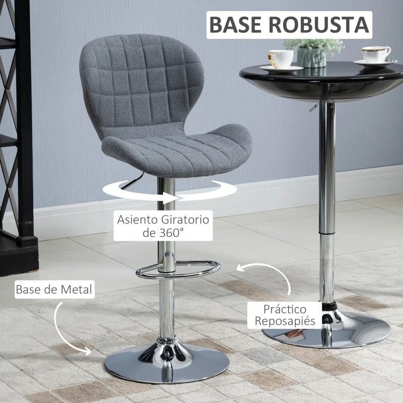 Taburetes Altos de Cocina Giratorios con Altura Ajustable