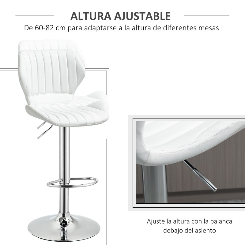 Juego de 2 Taburetes Altos de Cocina y Giratorio