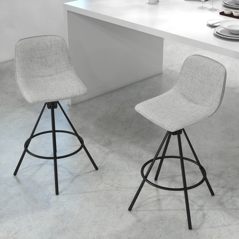 Conjunto de 2 Taburetes Altos de Cocina con Asiento Giratorio