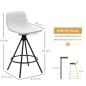 Conjunto de 2 Taburetes Altos de Cocina con Asiento Giratorio