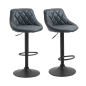 Conjunto de 2 Taburetes de Bar Giratorios con Altura Regulable