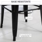 Conjunto de 4 Taburetes de Bar Estilo Industrial Apilables y con Reposapiés