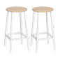 Juego de 2 Taburetes Altos de Cocina 32,5x32,5x65 cm