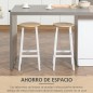 Juego de 2 Taburetes Altos de Cocina 32,5x32,5x65 cm