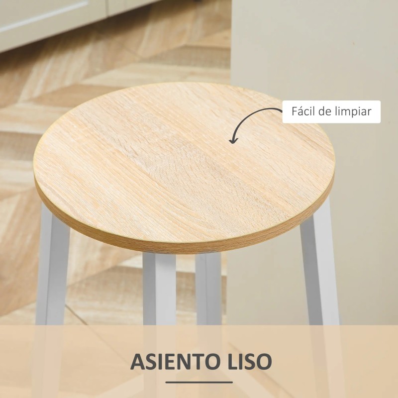 Juego de 2 Taburetes Altos de Cocina 32,5x32,5x65 cm