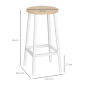 Juego de 2 Taburetes Altos de Cocina 32,5x32,5x65 cm