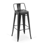 Taburete de Bar con Respaldo Diseño Industrial - 60cm