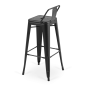 Taburete de Bar con Respaldo Diseño Industrial - 60cm