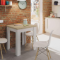 Mesa Extensible Lili Blanco y Roble Canadian | Apertura Libro 67-134 cm