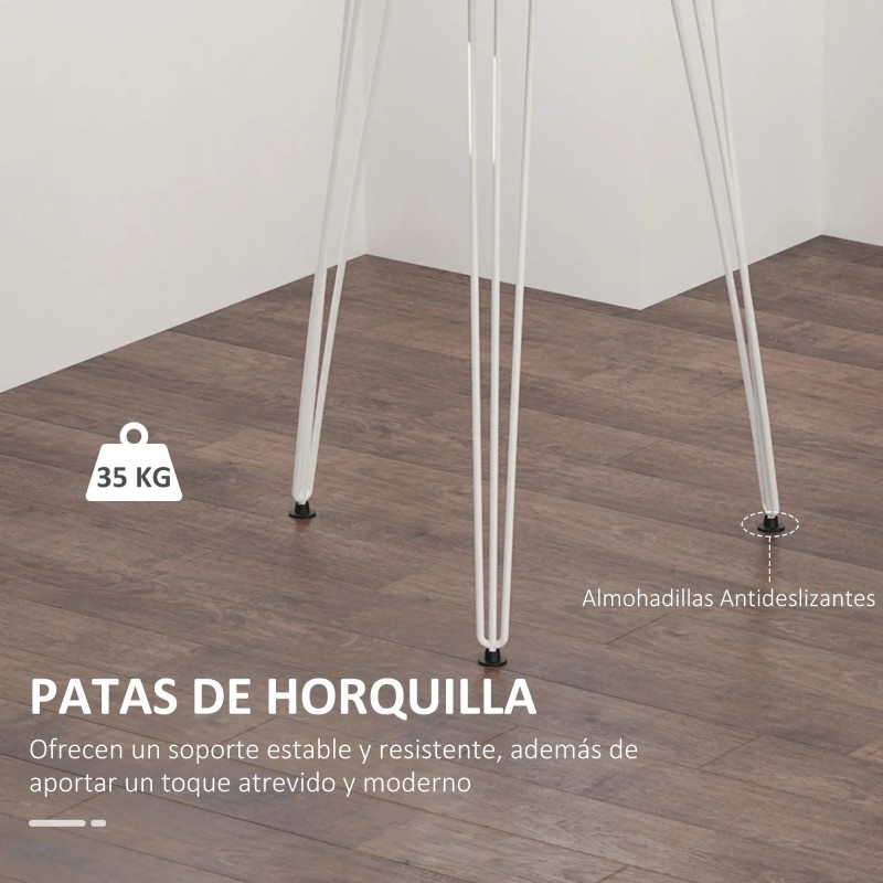 Mesa Redonda Patas de Horquilla Blanco Ø70x75 cm