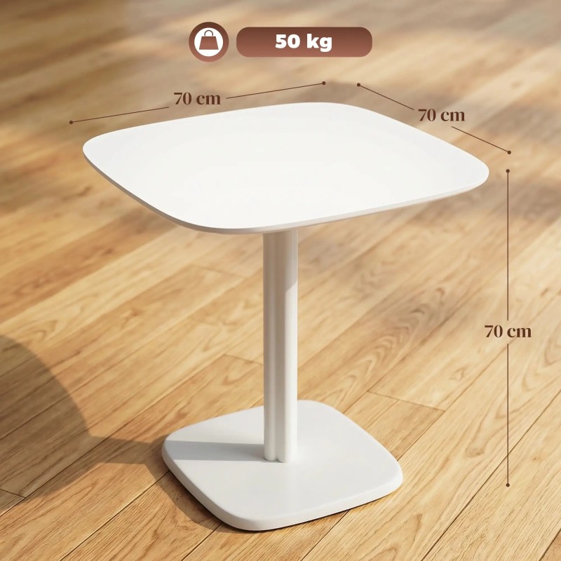 Mesa de Cocina Cuadrada Madera Maciza 70x70x75 cm | 4 Personas