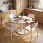 Mesa de Cocina Cuadrada Madera Maciza 70x70x75 cm | 4 Personas