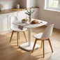 Mesa de Cocina Cuadrada Madera Maciza 70x70x75 cm | 4 Personas