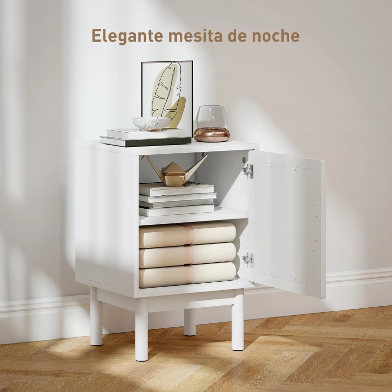 Mesita de Noche Cannage 40 cm Blanca