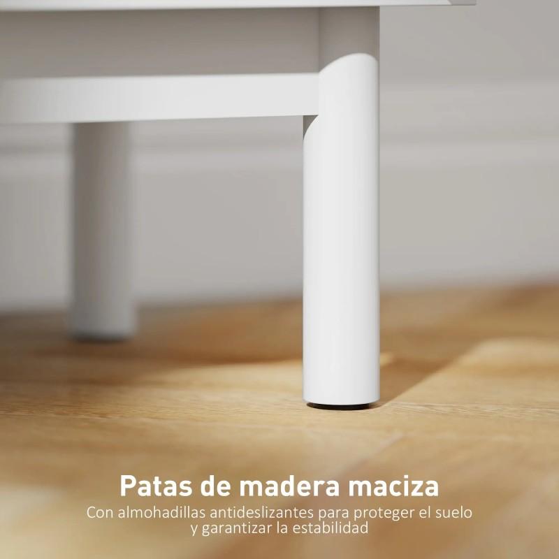 Mesita de Noche Cannage 40 cm Blanca