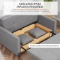 Sofá Cama 2 Plazas con Almacenaje | Poli Algodón | 152x101x81 cm