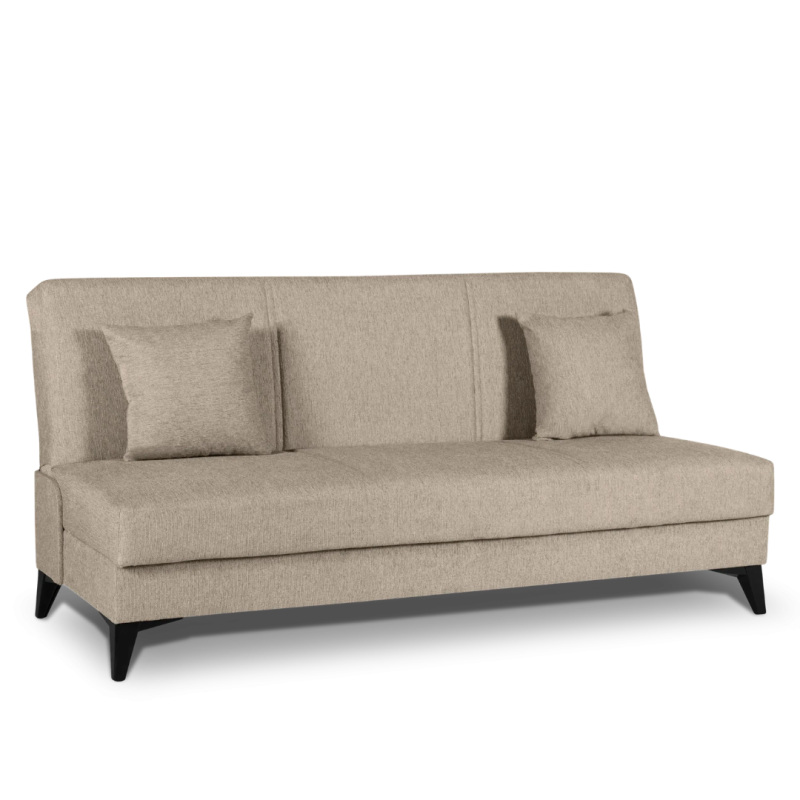 Sofá Cama Click-Clack 185 cm Beige | Doble Arcón | HR + Muelles