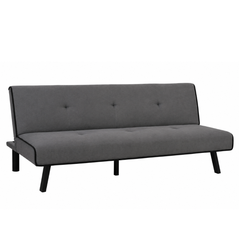Sofá Cama 3 Plazas Reclinable Terciopelo Gris | Patas Metal | 170 cm