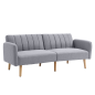 Sofá Cama 3 Plazas Lino Sintético | Respaldo Doble Ajustable | 173 cm