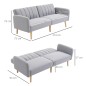 Sofá Cama 3 Plazas Lino Sintético | Respaldo Doble Ajustable | 173 cm