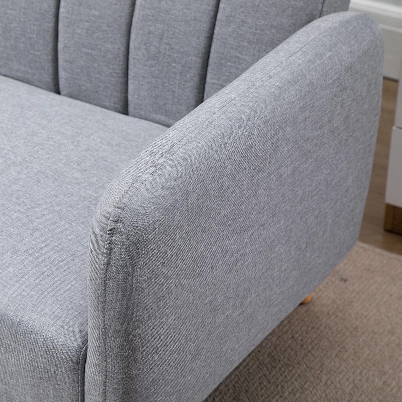 Sofá Cama 3 Plazas Lino Sintético | Respaldo Doble Ajustable | 173 cm