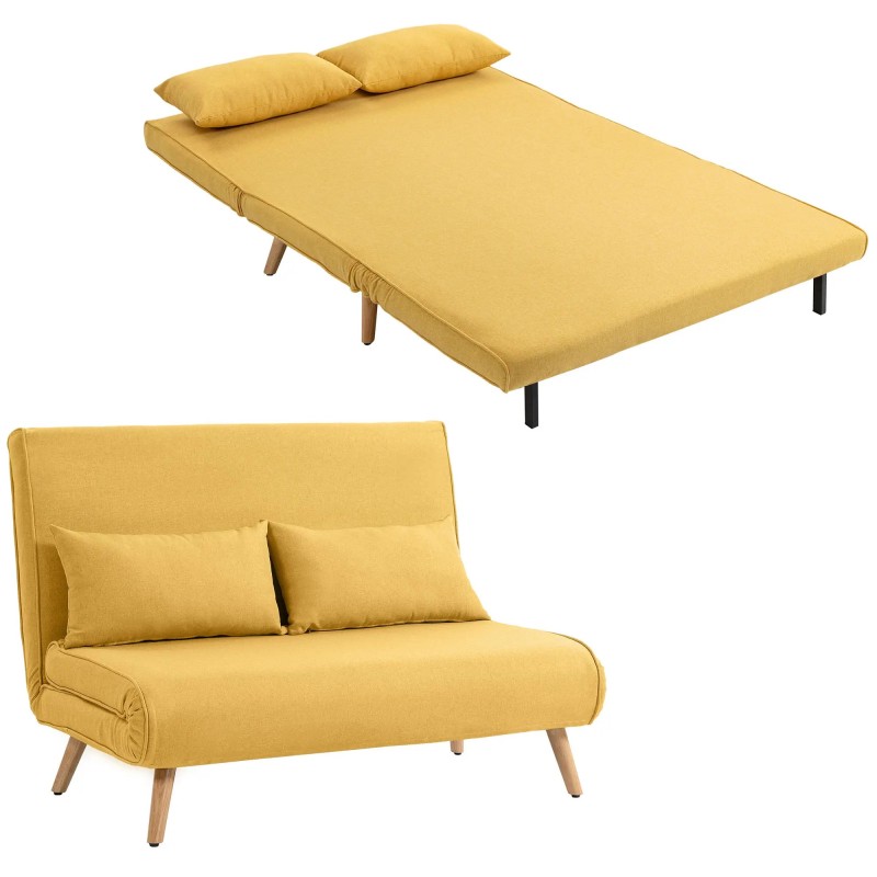 Sofá Cama 2 Plazas 3en1 Lino | 5 Posiciones | 195x120 cm