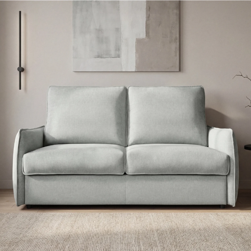 Sofá Cama Vero Italiano 190 cm Gris Plata | Colchón HR + Viscoelástica